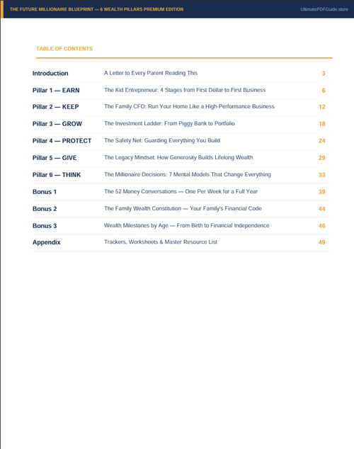 The Future Millionaire Blueprint: Design the Ultimate Head Start